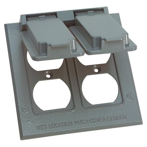 Sigma Electric 14345 2-Gang Duplex Cover, Grey , Gray Cover