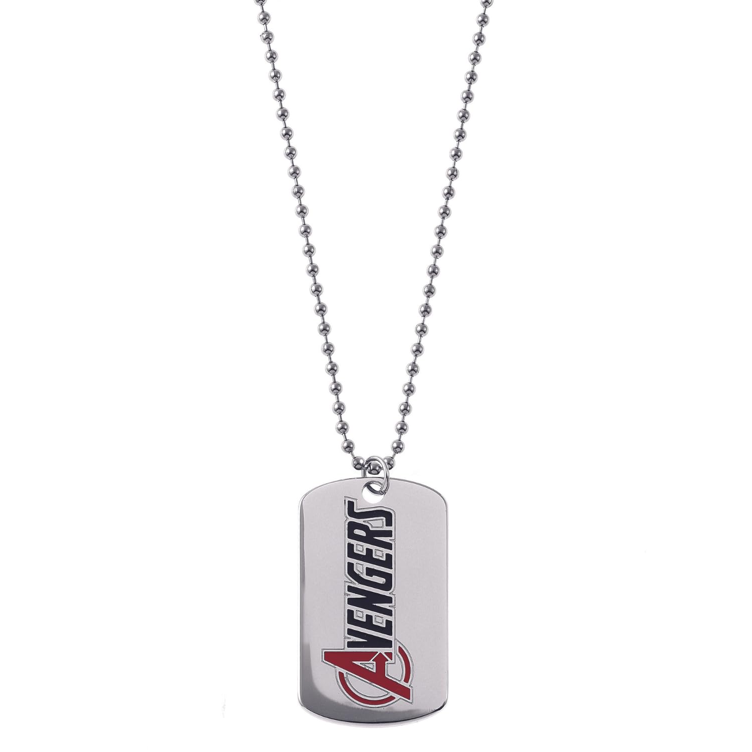 Marvel - Collar de acero inoxidable con colgante de Spider-Man/Thanos/Avengers/Black Panther para niños, 56 cm