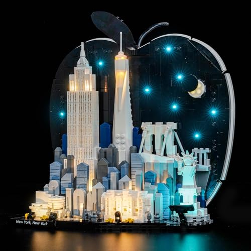 LocoLee Light kit Compatible with Lego Architecture New York City – The Big Apple 21066- Not Actual Model Only Lights, LED Lighting Accessories for LEGO 21066 for Display Collectors (Standard Version)
