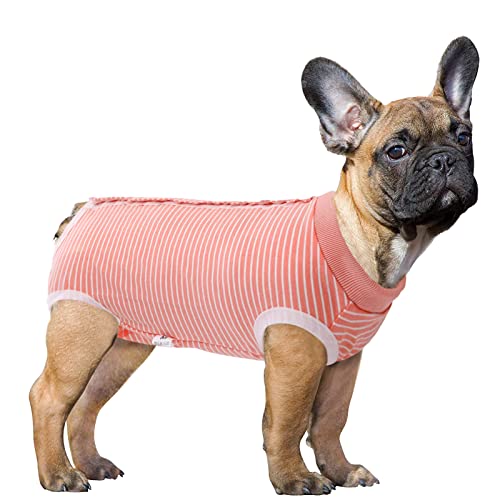 Image of SAWMONG Recovery Suit for Dogs After Surgery Professional, Dog Spay Surgical Suit for Female Dogs, Dog Onesie Bodysuit for Surgery Male Substitute E-Collar Cone, Pink, X-Large