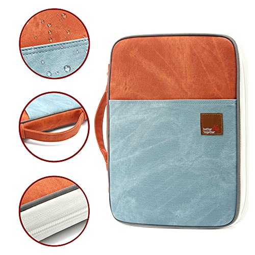 Mygreen Zipper Portfolio Organizer A4 Note Pouch-Waterproof Document Bags/Zipper Binder/Paper Case Green And Coffee #TOP3