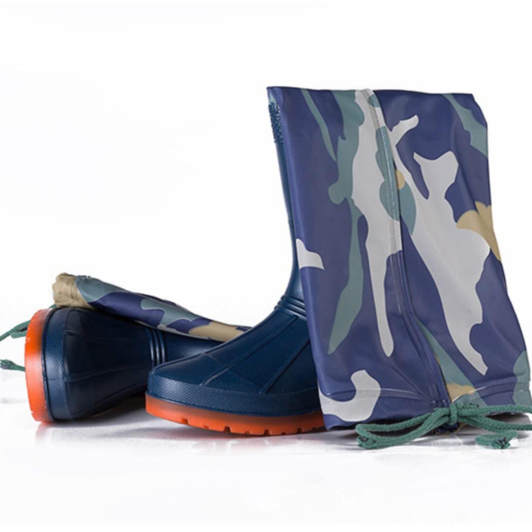 Stivali da Pioggia Extra Alti da Uomo Trampolieri Resistenti all'Usura Fondo Addensato Scarpe da Acqua in Gomma PVC/Nylon Stivali da Pesca Casual Stivali da Caccia Impermeabili