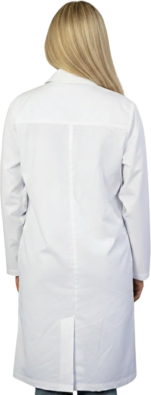 HEEDFIT Premium Quality Unisex Lab Coat, Ultra-Comfortable Poly-Cotton 40” Long Doctor Lab Coats with 3 Pockets and Pen Slot