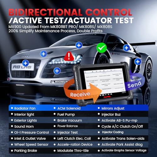 Autel MaxiCheck MX900 Scanner, 2026 Bidirectional Scan Tool with 3000+ Active Test, DoIP&CAN FD, 40+ Service, US Ver. of MaxiCOM MK900 MK900BT, Up of MK808BT MK808S MX808S, All-Sys Diagnose, FCA 11OS - Image 5