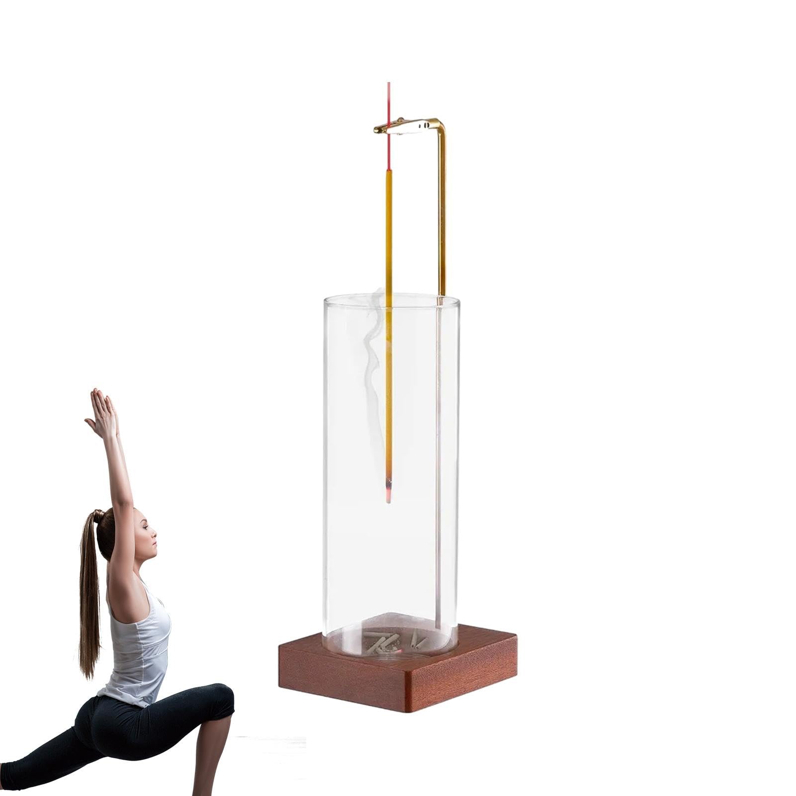 Porte-encens anti-cendres avec verre amovible pour une meditation propre