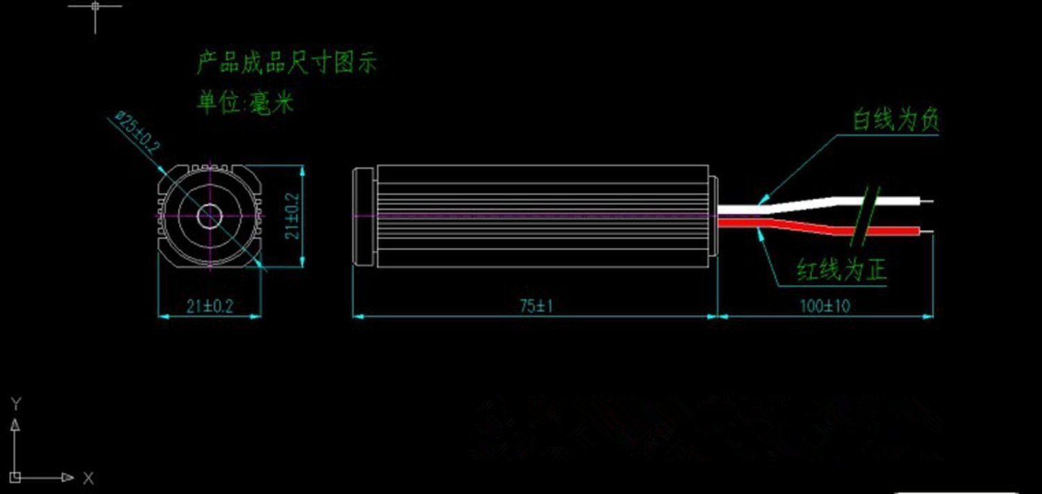 110 ° 50mw 532nm Modulo Linea Laser Verde 25x75mm con 3-5V