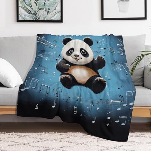 Couverture en molleton panda pour lit et canapé plaid léger doux