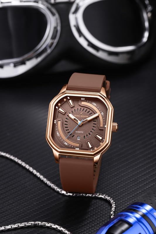 Image of Daniel Hechter Paris Rivoli Collection Modern Analog Watch for Men with Octagon Dial and Silicon Band-DHM1003