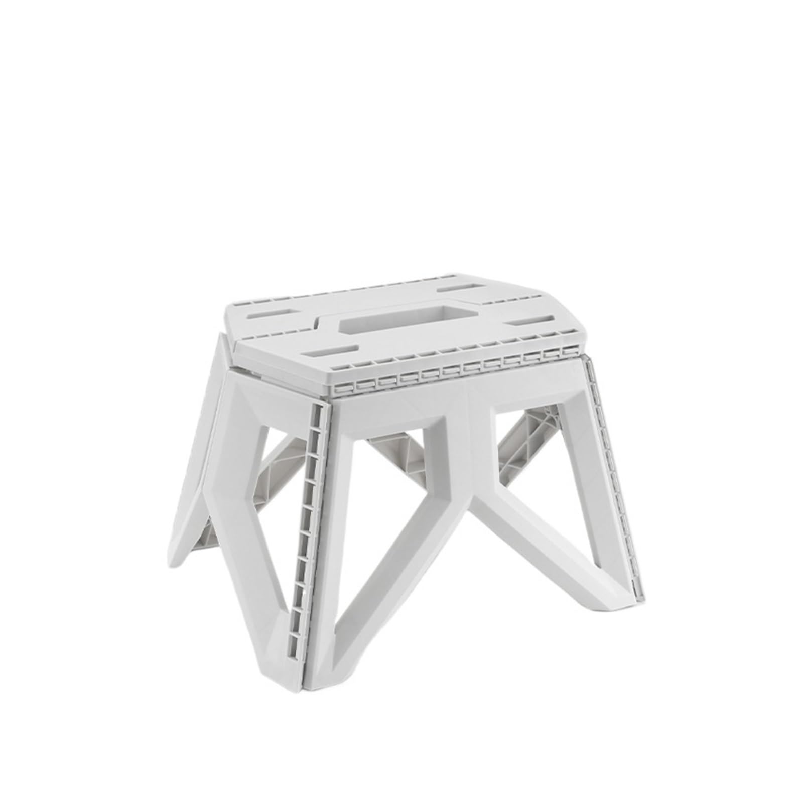 Przenośny plastikowy taboret camping z rączką, duża nośność(White)