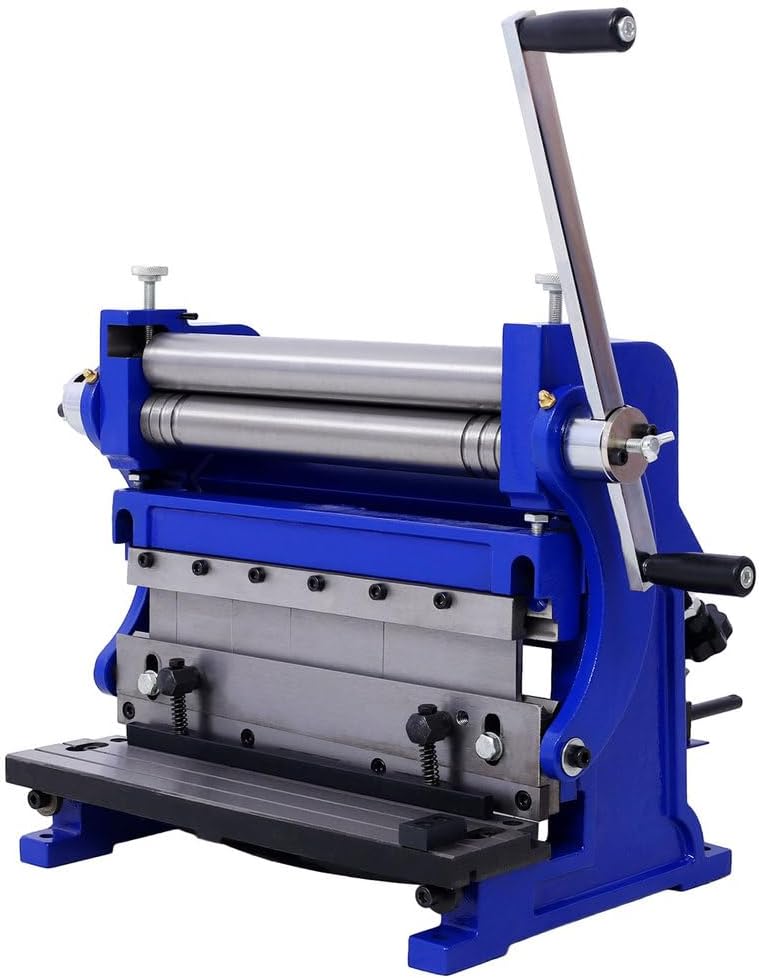 3-in-1 Sheet Metal Brake Shear Slip Roll Machine, 12" Combination Press Brake with 20-Gauge Capacity, Bending Shearing Rolling Metal Fabrication Tool