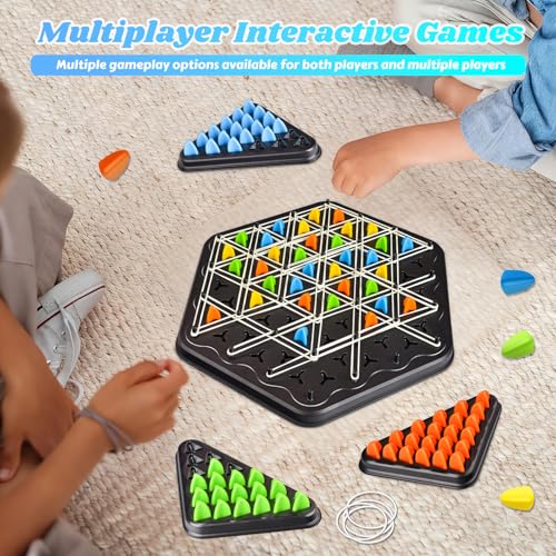 Geometric Chess Game, Board Games Kids, Rubber Band Game,Family Board Games for Kids and Adults,Valentines Day Party Games Interactive Game for 2 to 4 Players - Image 3