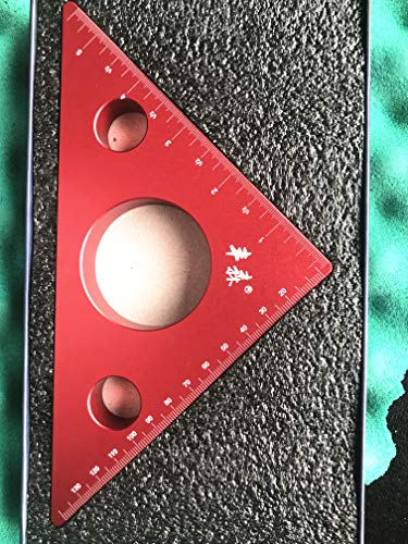 Aluminum Alloy Measuring Layout Tool Miter Scriber Gauge Metric/Inch, Triangle Ruler Square Tool 14Cm/5.5Inch #TOP4