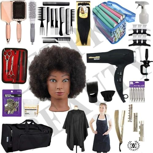 18 pcs Natural Hair Care & Braiding Cosmetology Student Kit Beaut...