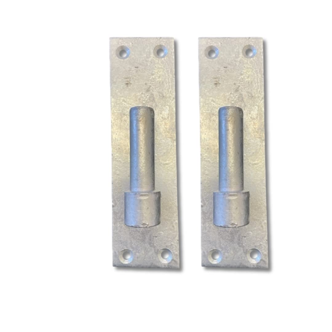Haven Heritage Hook on Plate Gate Hinges with 19 mm Pin to Suit Hook and Band Gate Hinges, and Wrought Iron Gates. Black or Galvenised (Galvenised, 19 mm)