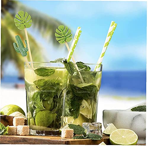 NIDONE Cocktail sticks Houten voorgerecht halen wegwerp groen blad tandenstoker voor feestbalk 100 stks - Afbeelding 6