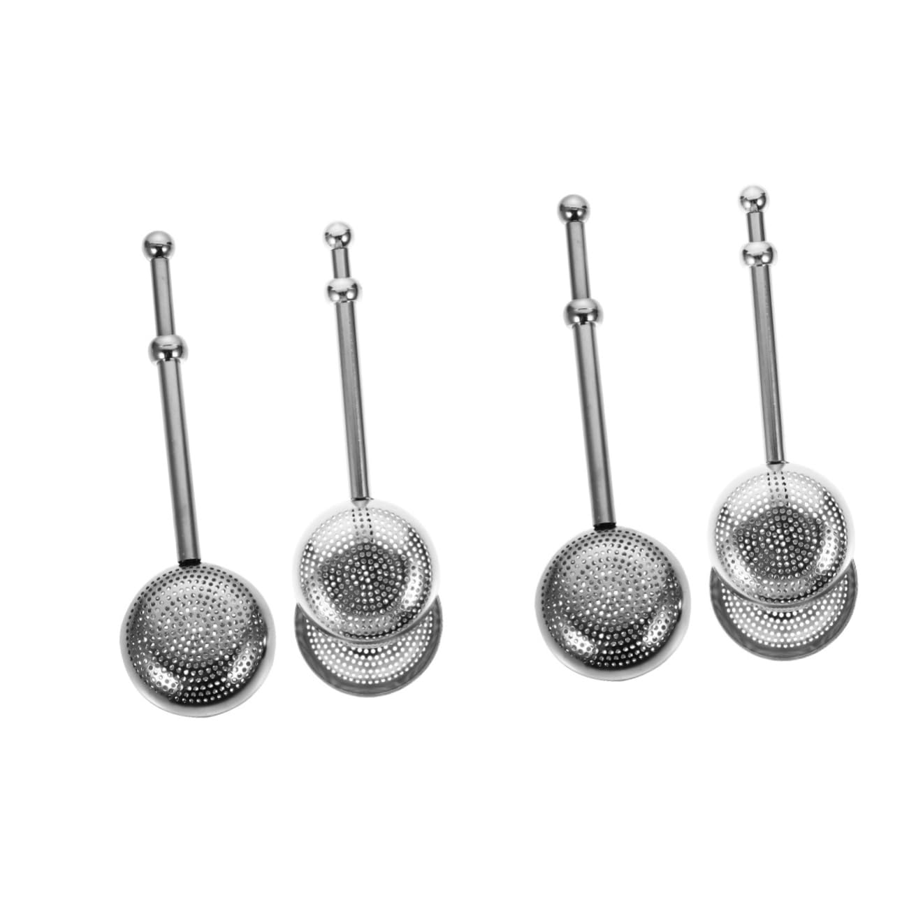 PRETYZOOM 2sets Long Handle Stainless Steel Tea Strainers Retractable Tea Infuser Balls Easy Clean Resistant for Home Office Use 2pcs*2