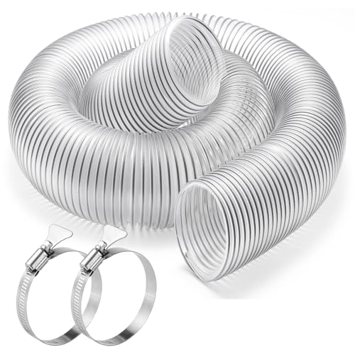 BAYISAM 6x10 Clear PVC Dust Collection Hose 304 Stainless Steel Clamps