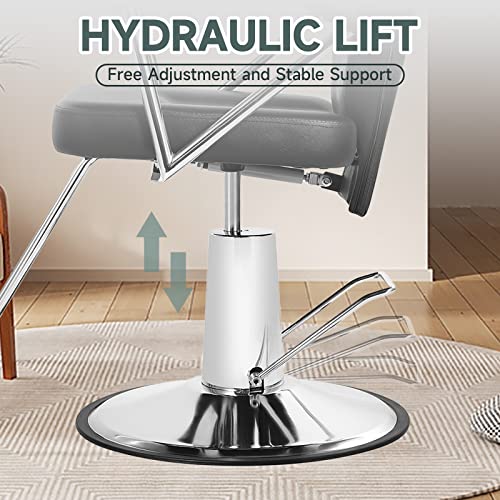 Hicomony Barber Chairs For Barbershop, Black Salon Chair For Hair Stylist Reclining, Heavy Duty Hydraulic Pump, Extra Wider Seat 360 Degrees Rolling Swivel Spa Beauty Equipment #TOP4