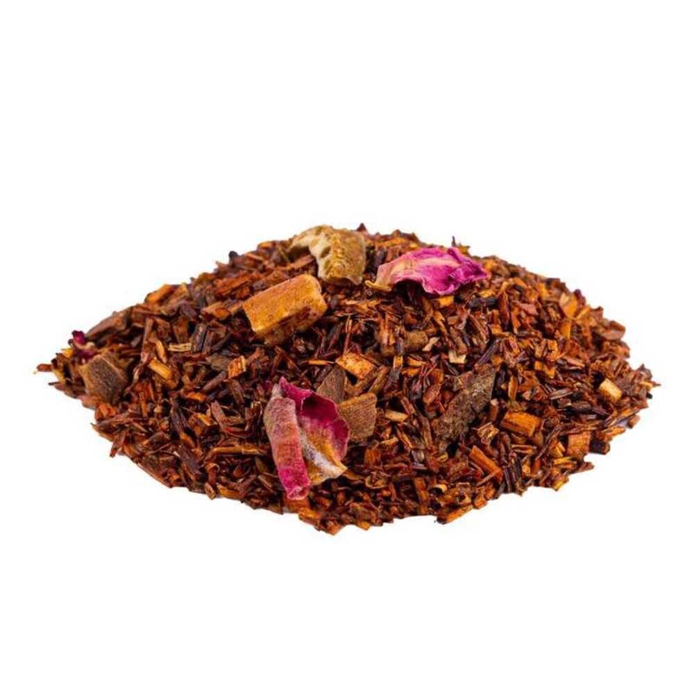 Rooibos de Canela y Naranja a Granel 100 Gramos - My Tea Moments - Cultivo Sostenible - Ingredientes Naturales: Almendra, Canela, Clavo, Manzana, Naranja, Rosa. Antioxidante, Refrescante.
