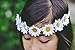 3PCS Fashion Sunflower Headband Hair Crown Wreath Headpiece Hair Band Tool Tie Wrap Wreath​ For Bridal Beach Scenery Festivals Girls Lady​ Seaside Holiday​(White)