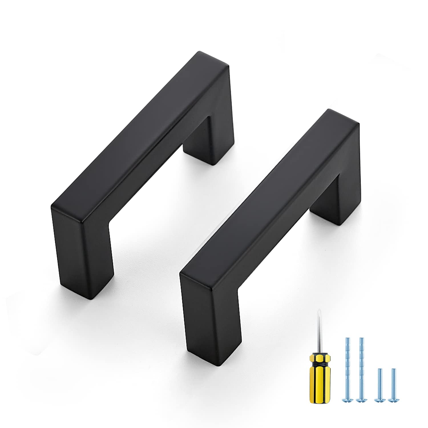 Ravinte 15 Pack Square Cabinet Pulls 2-1/2 Inch Black Kitchen Cabinet Handles Matte Black Kitchen Hardware for Cabinet Black Drawer Pulls Drawer