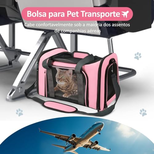 Bolsa Transporte Pet Ventilação em 4 lados Não Se Deforma Facilmente Bolsa Transporte Pet Avião com