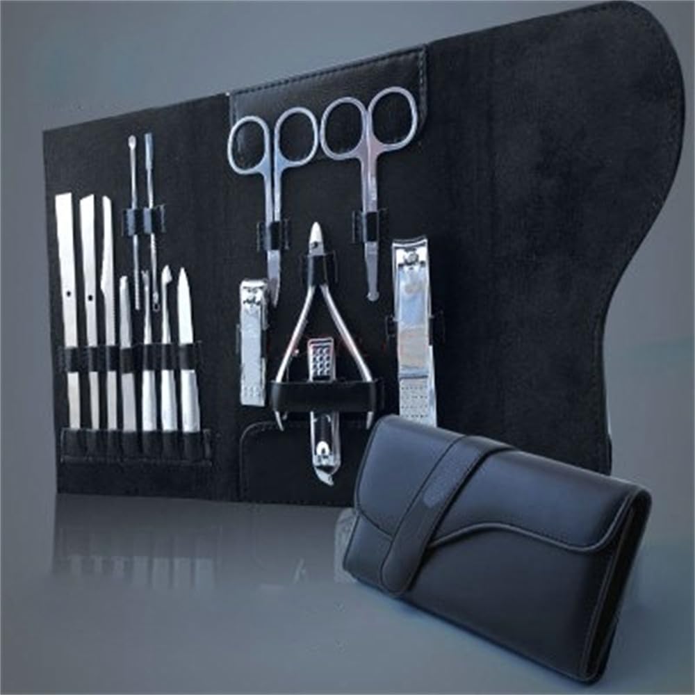 Ensemble de 15 Coupe-Ongles en Acier Inoxydable pour la Maison, Outil de Nettoyage Personnel, Pince à Ongles, Ensemble de pédicure, Bleu foncé (Bleu foncé)
