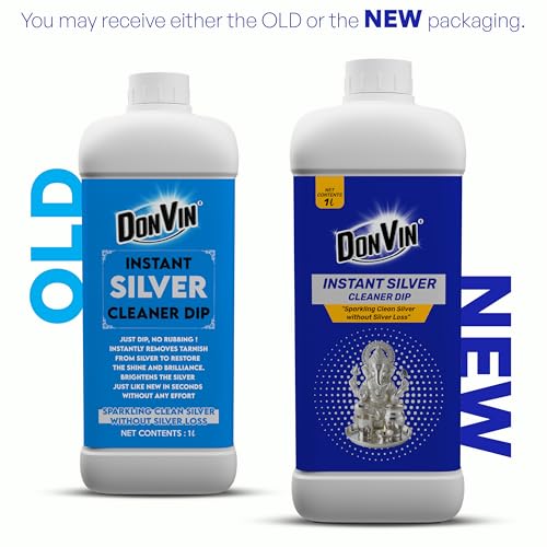 Image of Instant Cleaning Liquid, 1Ltr | Silver Dip Cleaner for Jewellery, Articles & Silverware | Instant Silver Cleaner | No Silver Loss | Quick & Effective