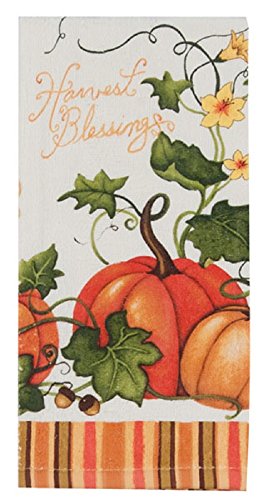 Kay Dee Designs H2530 Harvest Blessings Pumpkin Cotton Terry Towel