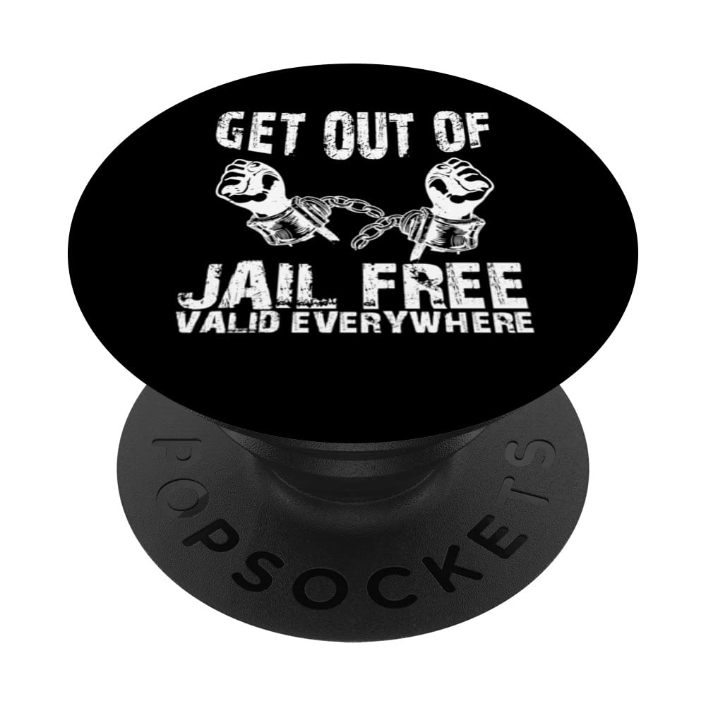 Get Out Of Jail Free PopSockets Adhesive PopGrip, Black
