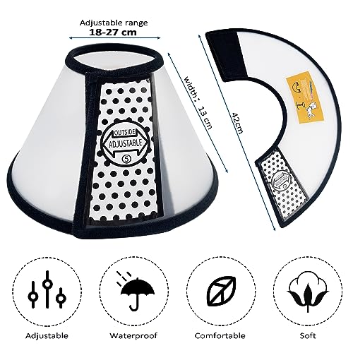 Mesybveo 2 Stück Schutzhalsbänder für Hunde und Katze, verstellbare Kegelform, Elisabethanisches Hundehalsband aus Kunststoff, Beißschutz