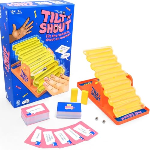 Tilt 'n' Shout – Schnelles Familien-Partyspiel mit 150 einzigartigen Kategorien, bei dem du den Seesaw neigst, laut rufst und Spaß hast – Perfekt for Spieleabende, in Deutscher Version