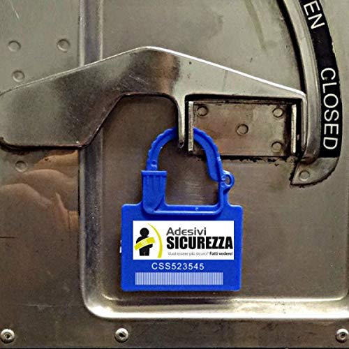 StickersLab – SELLOS DE SEGURIDAD DE CANDADO CON CIERRE DE PLÁSTICO / METAL Y NUMERO SERIAL (PLÁSTICO, 500 sellos)