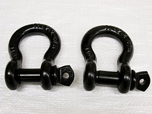 Black Bow Shackle 2 Ton X2 (Screw Pin Heavy Duty Theatre 1/2 x 5/8 2000KG)