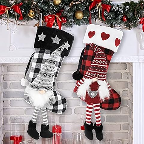 Whaline Large 3D Gnome Christmas Stockings Cover
