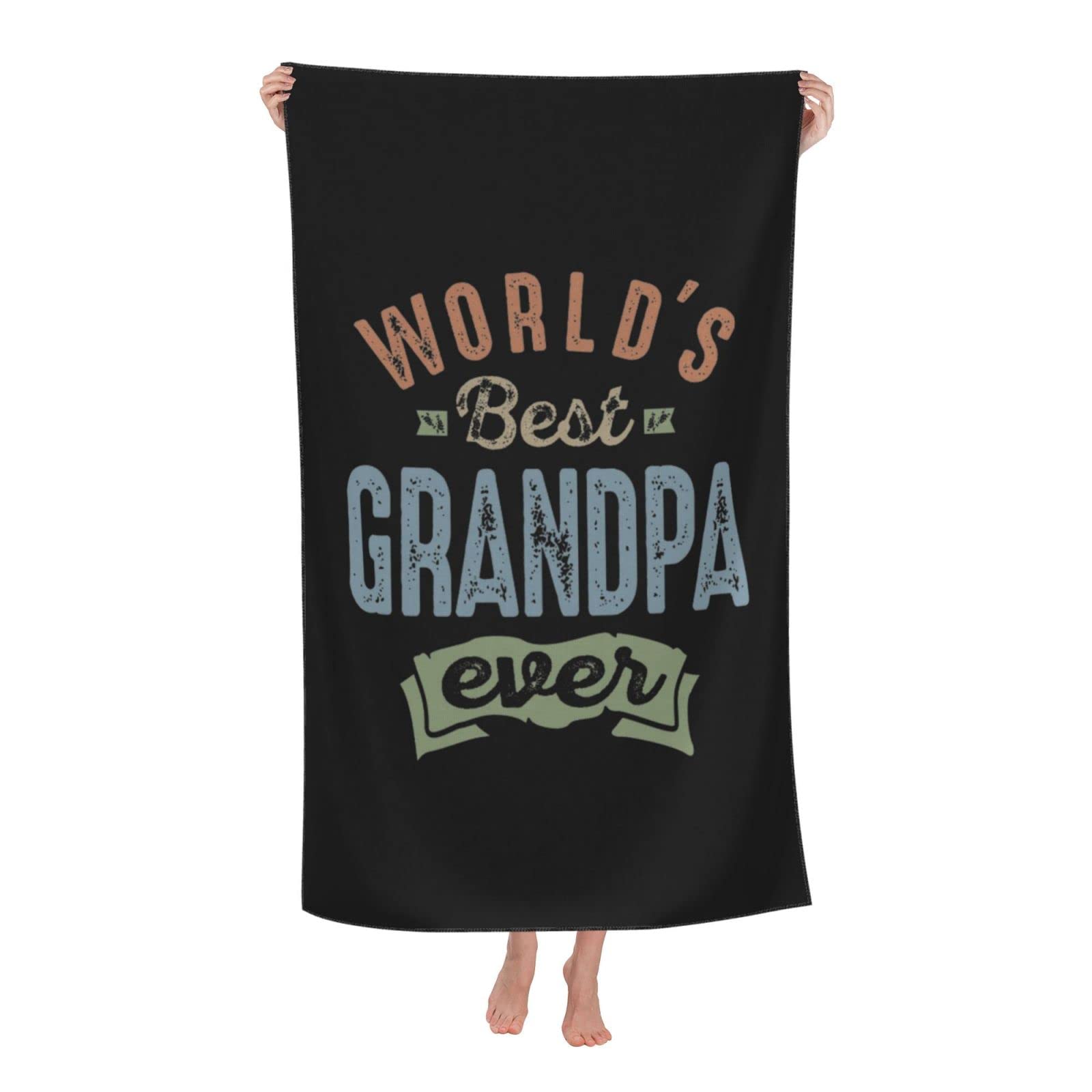 LSRCPD Beach Towels World'S Best Grandpa Swim Sports Camping Gym For Women Men 80X130Cm