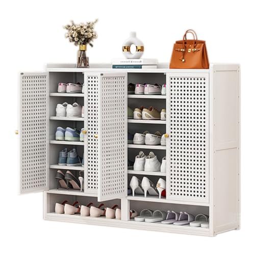 Scarpiera In Bambù 130x35x99 Cm | 4 Ante | Per 24-32 Paia Di Scarpe | Autoportante Marrone - Foto 7