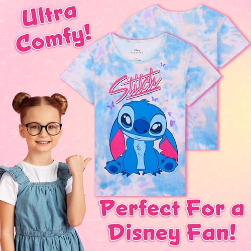 Image of Disney Stitch Girls Short Pajama Sets, Cozy Breathable Loungewear - Stitch Gifts
