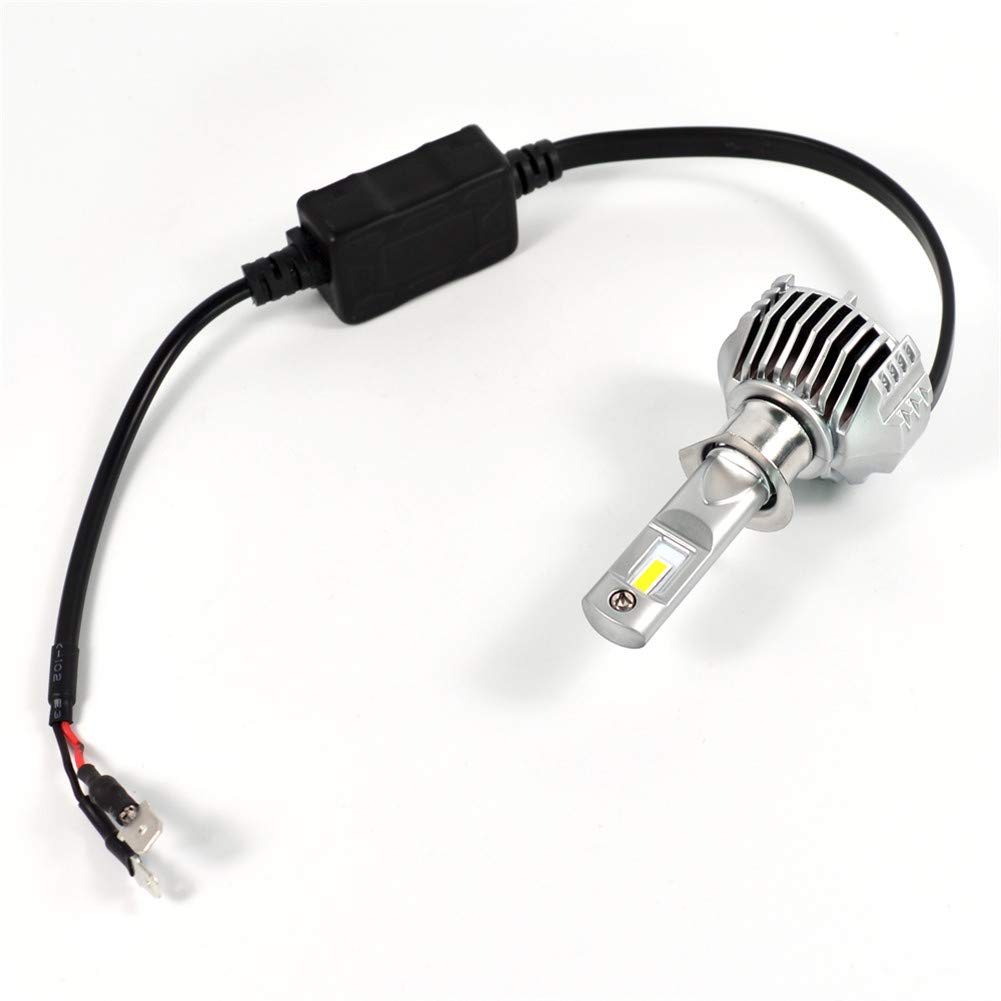 Bombilla H1 LED Coche Faros Delanteros Bombillas, Reemplazo Luz Halógena Blanco 6500K, 2 Lámparas