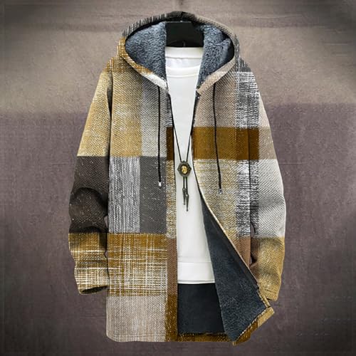 Cardigan Hoodies for Men Boho Zip Up Warm Fleece Lined Winter Hoodies Casual Fall Hooded Jacket with Pockets2