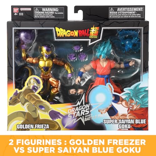 Bandai - Dragon Ball Super - Figurines Dragon Stars 17cm - Battle Pack - Golden Freezer vs Super Saiyan Blue Goku - Licence Officielle Dragon Ball - Pack de 2 figurines - Jouet Enfant 4 ans et + 37169