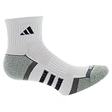adidas Men's Climalite II Quarter Sock (2-Pair), White/Aluminum 2/Black/Medium Lead/Aluminum 2 Marl, Size 6-12