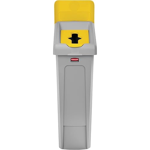 Rubbermaid Commercial Products SLIM JIM Recycling Station 1-Stream Bottles/Cans Bin/Can/Kit/Station, 23 GAL, for Kitchens/Classrooms/Offices/Back of House/Higher Education/Commercial Facilities