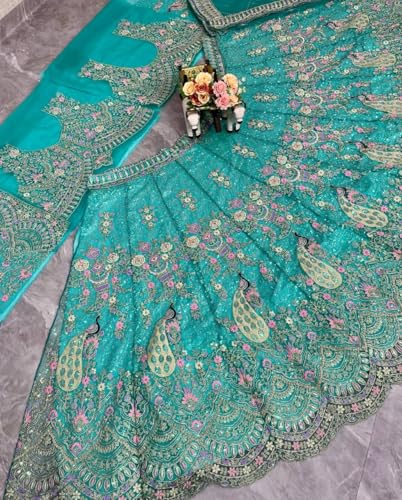 Image of Lehenga choli For Womens and Girls Soft Butterfly Net Lehenga Choli with Coding Sequins Work Dupatta | Semi Stitched Designer Ethnic Set