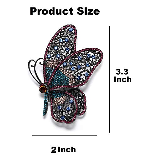 Image of Variety Styles Butterfly Brooch - Multi-Color Rhinestone Crystal Brooch Pin Cute Butterfly Shape Corsages Brooches Decoration Gift for Women