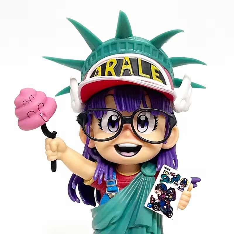 Image of Arale Norimaki Statue of Liberty Fun Pose Anime Figure | 16.5cm Liberty Costume Arale with Candy & Photo Card Action Figurine for Table, Desk & Shelf Decor | Gift for Anime Fans, Friends