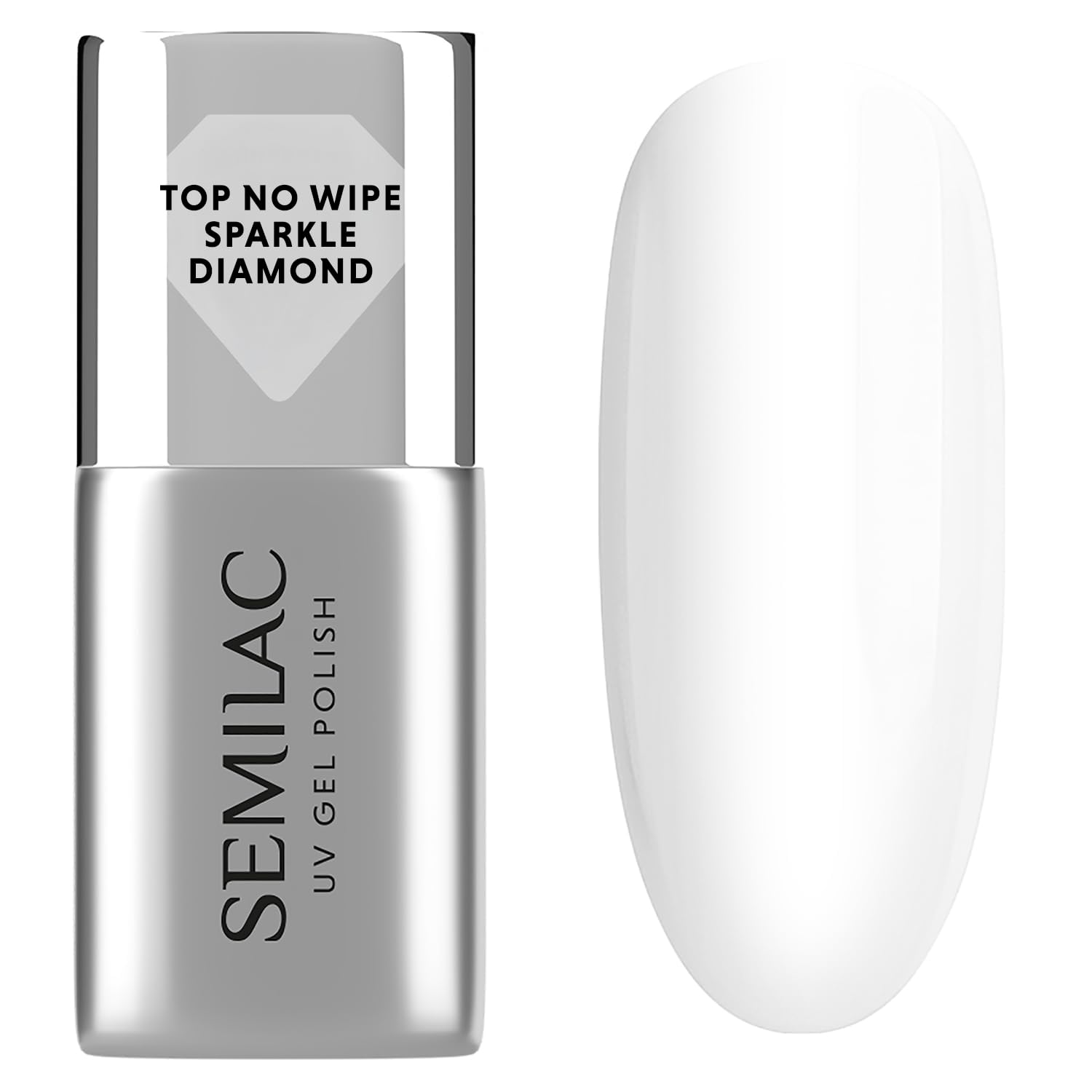 Semilac No Wipe Sparkle Diamond Gel Top Coat Nail Polish 7ml UV LED