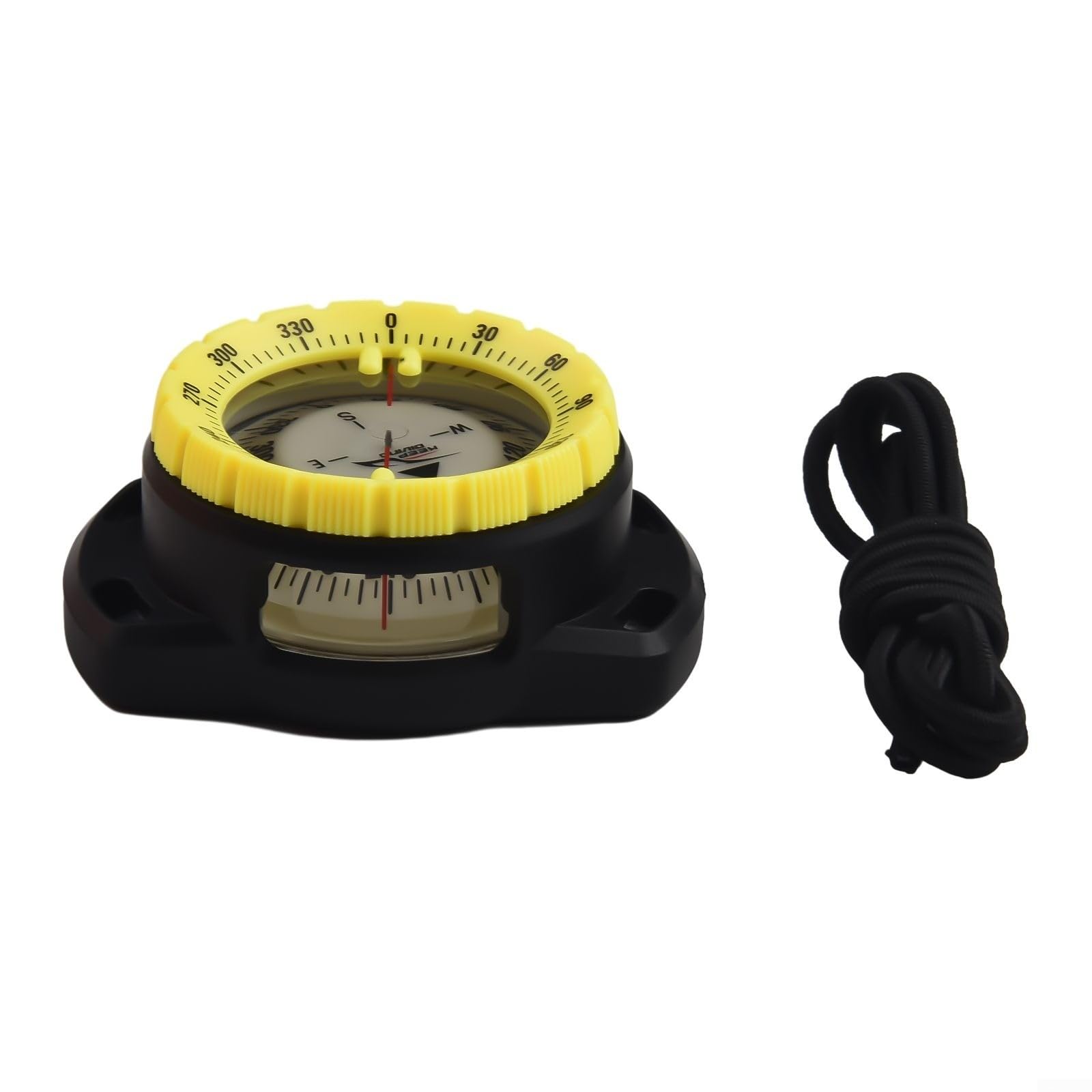 Bussola da 6,2 cm, con supporto da polso, impermeabile fino a 50 m, per sport subacquei (giallo)