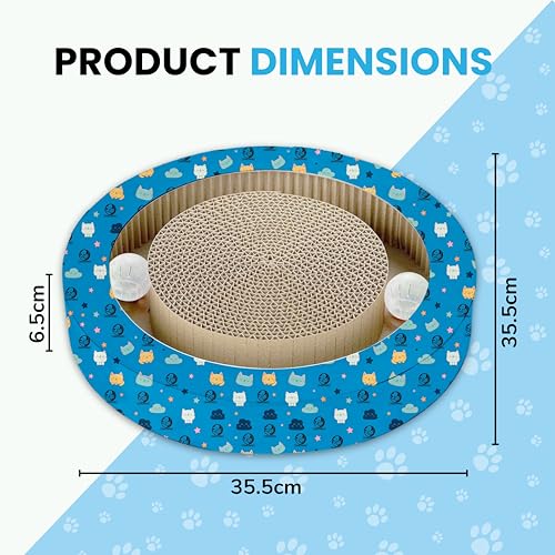 Image of Foodie Puppies Cat Scratching Pad for Cats and Kittens - (Circle Track Scratcher - Small 35.5 x 35.5 x 6.5 cm) | Corrugated Scratcher Cardboard for Cats, Kit for Furniture Protection, Durable Design
