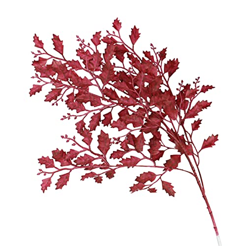 Taoirha 4 Stück 90CM Künstliche Pflanzen Zweige Kunstpflanzen Efeu Plastikpflanzen Lange Sträucher Dekopflanzen Strauch Rot für Hochzeit Party Feiern Garten Sommer Balkon Cover